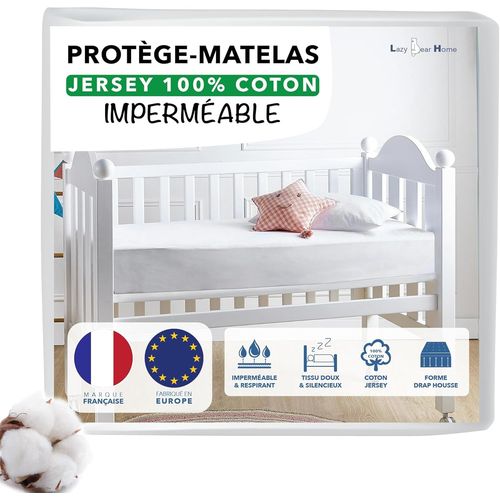 Ershi-| Protege Matelas Lit Bebe 70x140 Cm | Alese Imperméable & Respirante | Jersey 100% Coton | Forme Drap Housse | Hypoallergén[1