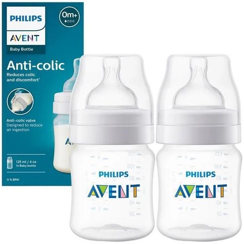2x Philips Avent Scy100/01 Biberon Anti-Colique, Tétine 0m+ 125ml