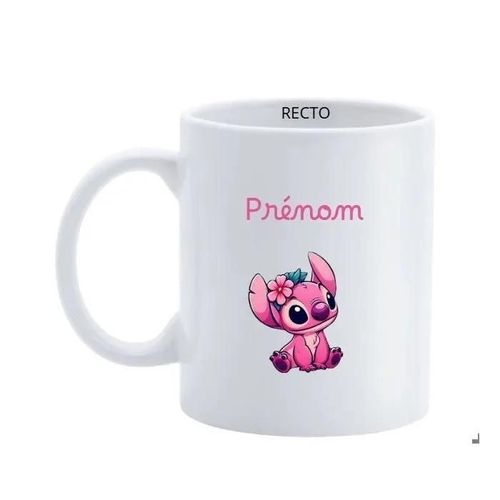 Mug Personnalisable - Stitch Angel - 325 Ml - Céramique - Compatible Lave-Vaisselle - Enfant.
