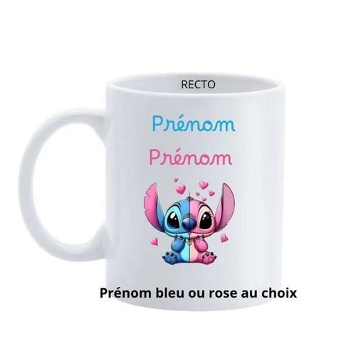 Mug Personnalisable ¿ Mi Stitch/Mi Angel - 325 Ml - Céramique - Compatible Micro-Onde,Lave-Vaisselle.