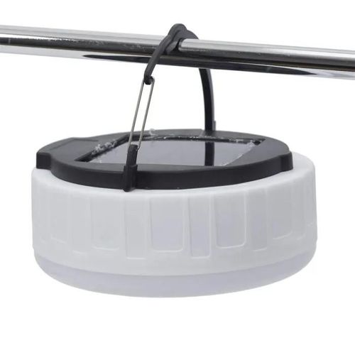 Lampe Solaire Led "Nomade" 16cm Blanc & Gris.