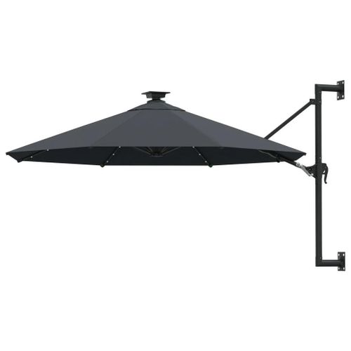 Prolenta Premium - Parasol Mural De Jardin Avec Led 300 Cm Anthracite