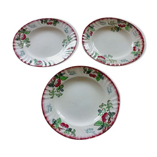 3 Assiettes Longwy Modle Montmorency Blanc