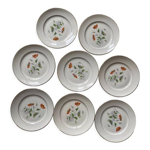 Assiettes Coquelicot Blanc