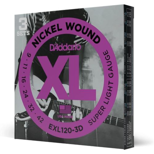 Anwxai-Exl120-3d Nickel Wound Electric Guitar Strings,Super Light,9-42,3 Sets