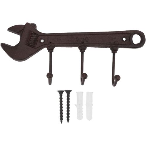 anwxai-Porte-Manteau Mural Rétro,Crochets De Suspension Vintage,Crochets De Serviette De Bain De Style Industriel,Patere Murale,Crochet De Décoration Murale En Fer Forgé Pour Chambre À Coucher(Wrench)