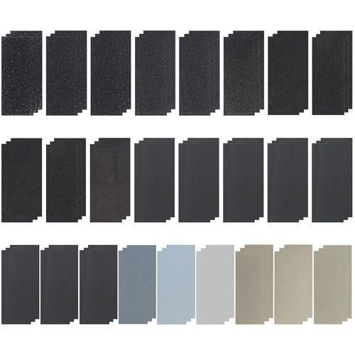 anwxai-75 Pièces Kit Papier De Verre 25 Types De Gravier 60 80 100 120 150 180 220 240 280 320 360 400 500 600 800 1000 1200 1500 2000 2500 3000 4000 5000 7000 10000 Pour Métal Bois-9×3,6 Pouces