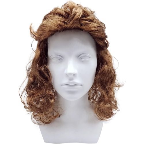 Anwxai-Longue Brun Mulet Perruque,Année 80 Année70 Perruque,Perruque Rock Blonde,Cheveux Artificiels Pour Bad Taste Party,Popstar Perruque Rocker Disco Pour Carnaval Halloween Thème(Brun)