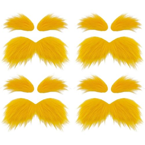 Anwxai-Kit De Moustache À Coller ¿ 4 Ensembles De Barbes Amusantes,Fausse Barbe Avec Sourcils,Moustache Adhésive Pour Halloween,Fêtes À Thème,Costumes Des Années 80,Fêtes De Noël Et Décoration