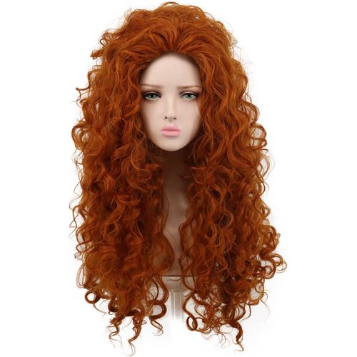 Anwxai-Long Curly Orange Heat Resistant Cosplay Wigs Good Shape Cos Wig By