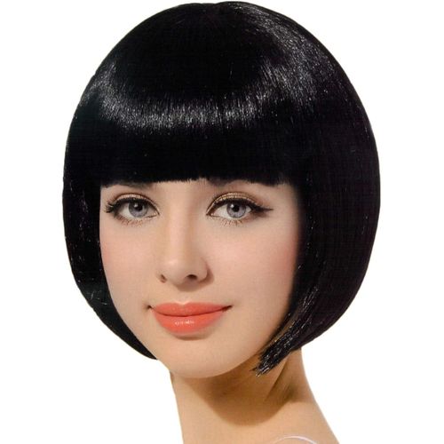 Anwxai-Perruque De Carnaval Pour Femmes Perruque Cheveux Courts Coupes Bob Cheveux Artificiels Déguisement Carnaval Mardi Gras-Noir