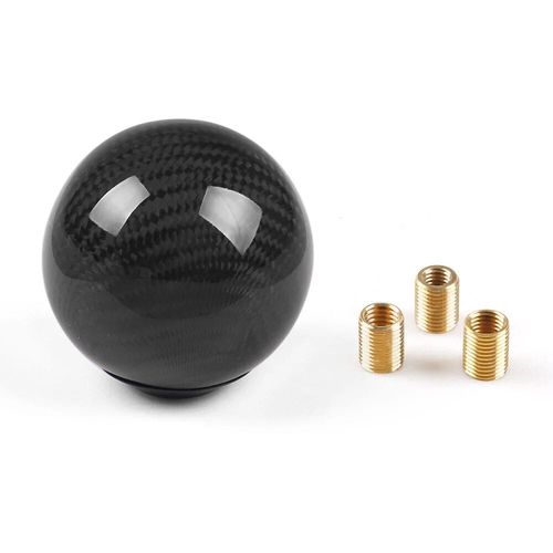 Levier De Levier De Vitesse Universel Pour Voiture Manette De Vitesse Forme De Boule Ronde En Fiber De Carbone Véritable