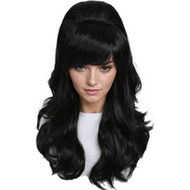 Anwxai-Perruque Pour Homme Noir Cheveux Courts Et Ondulés Avec Frange Synthétique Pour Cosplay