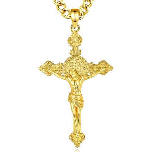 Anwxai-St. Christophe/St. Michel/St. Benoît/Saint Jude//Médaille Vierge Marie Croix Jésus 7 Sceaux D'archange Pendentif En Argent Sterling 925 Pour Hommes Femmes Amulettes Religieuses