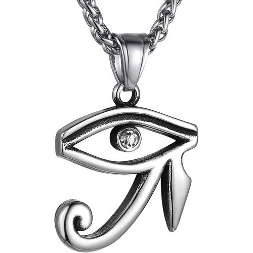 Anwxai-Collier Avec Pendentif En Forme De Croix Égyptienne,?il D'horus Ancien En Acier Inoxydable/Doré/Noir,Bijou Personnalisé Contre Le Mauvais ?il Pour Homme Et Femme
