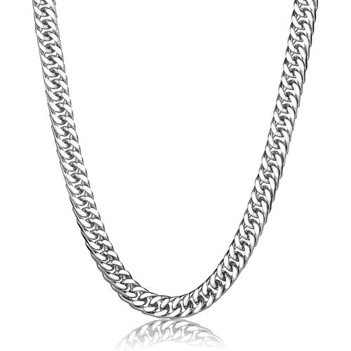 Anwxai-Chaine Homme 8mm Collier Cubain Pour Hommes,Colliers Pour Homme,Collier Pour Hommes En Acier Inoxydable Rappeur Chaine Collier Longueur Environ 50 Cm