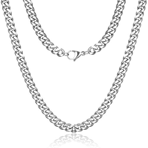 Anwxai-Collier Cubain Pour Hommes 3mm/6mm/9mm Argent Chaîne En Acier Inoxydable Cuban Link Chain Bijoux Cubains Longueur 46cm-61cm