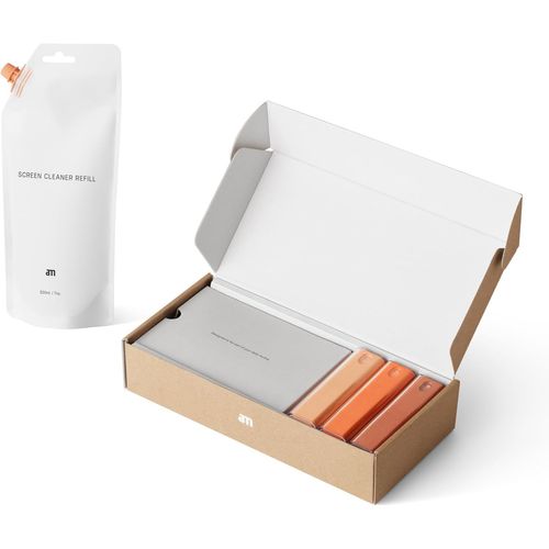anwxai-Kit Nettoyage Écran 3 Pièces ¿ Spray 200 Ml Rechargeable,Chiffon Microfibre,Spray Nettoyant Lunettes ¿ Nettoyant Écran Tv,Ordinateur,Smartphone,Tablette,Écran Tactile Voiture,Orange