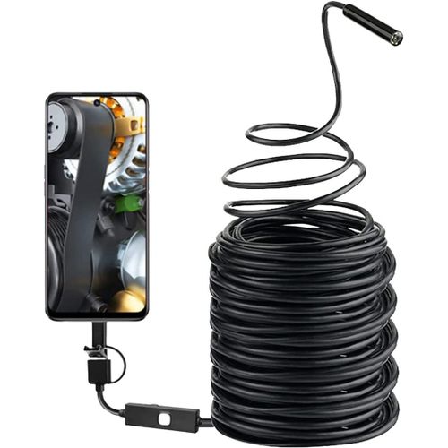 anwxai-Endoscopes 15M 20M Endoscope Usb,Caméra D'Inspection Endoscope 3 En 1 Hd 2 Mp 8Mm Caméra Serpent Étanche Drain De Tuyau Avec 8 Lumières Led Réglables Pour,Ordinateur,Téléphone,Windows,Tablette,