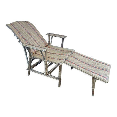 Chaise Longue Rotin Rouge