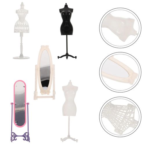 Présentoir de mannequin en plastique pour vêtements, cintres de support de robe, mini accessoires de maison