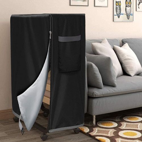 anwxai-Housse De Protection Pour Chaises De Jardin Pliantes,Housse De Rangement Oxford Imperméable,Anti-Uv,Anti-Poussière,Pour Meubles De Jardin,Chaise Pliante,Noir(80 X 30,5 X 94 Cm)