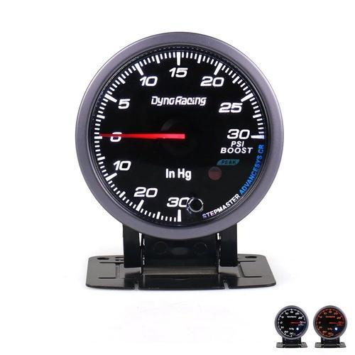 Dynoracing ? Jauge Turbo Boost De Voiture, Face Noire De 60mm, Psi Avec Éclairage Blanc Et Ambre, Compteur Turbo Boost De Voiture Tt101479