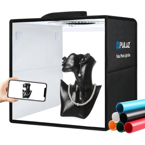 anwxai-Boîte À Lumière Pour La Photographie,Boîte À Lumière 12''X12'',Kit De Studio Photo À Intensité Variable Avec Cri ¿ 97 Éclairage Blanc 120 Led + 8 Toiles De Fond Pour La Photography