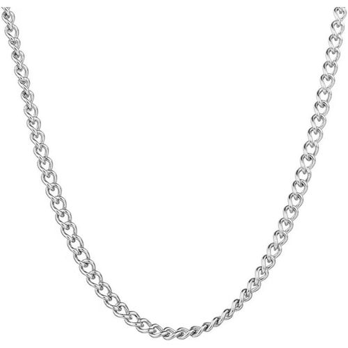 Anwxai-1 Pcs Chaine Maille Grain De Café Homme Collier En Acier Inoxydable Longeur 50cm 3mm Argent
