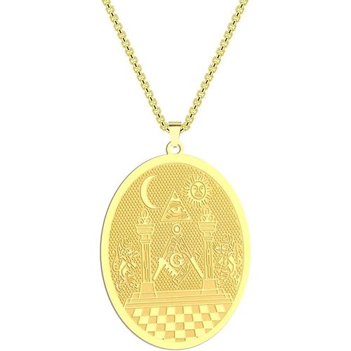 Anwxai-Collier Avec Pendentif En Forme De Maçon Franc-Maçonnerie Pour Homme Et Femme-Chaîne À Breloques Boaz Et Jachin En Acier Inoxydable-Cadeau Pour Lui