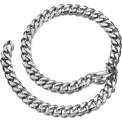 Anwxai-X/L Collier Hip Hop Xxxtentacion Tour De Cou Réglable Chaîne À Maillons Cubains Avec Queue Rappeur Collier En Acier Inoxydable Miami Pour Hommes Pour Xxxtentacion(Color : A,Size : 13mm/56cm)