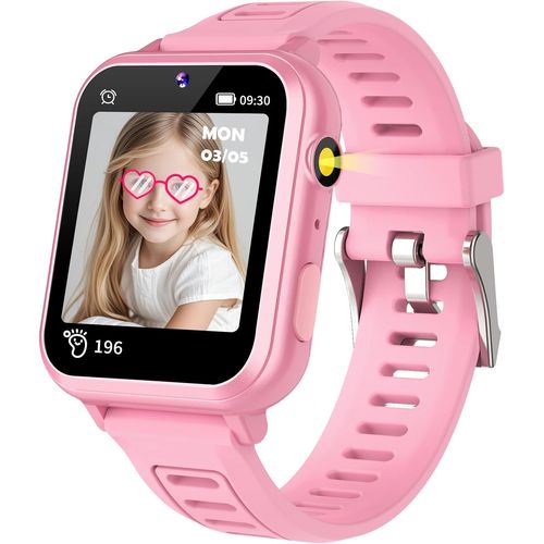 Yemaesre-Montre Enfant Garçon Fille 24 Jeux Vidéo Lecteur Mp3 Musique Hd Caméra Contrôle- Parental Podomètre 13 Réveil Digitale Smart Watch -Anniversaire -Cadeaux De -Noël Jouet 3 4 5 6 7 8 9 10 Ans