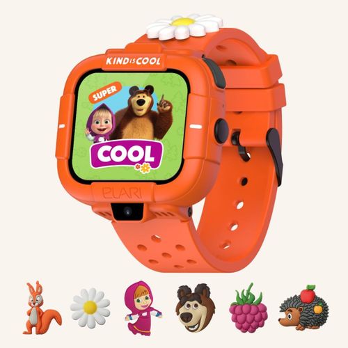 Yemaesre-Kidphone Masha Et L'ours - Montre Intelligente 4g Pour Enfants Avec Traceur Gps, Mes Rie Kidgram Avec Contenu Sécurisé, Appels Audio Et Vidéo Bidirectionnels, Bouton Sos, 2 Caméras (Orange)