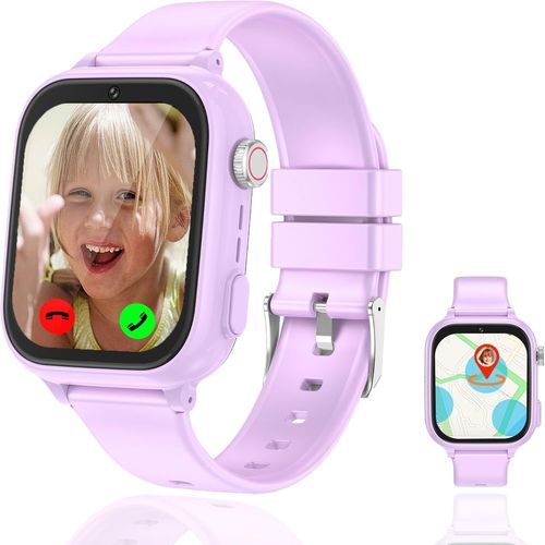 Yemaesre-4g Montre Connectée Enfant Gps Wifi Appel Vidéo, Montre Gps Enfant Tracker Avec Sos Chat Familial Jeux Caméra Mode Classe Traceur Gps Enfant, Montre Telephone Avec Sim Cadeau Filles Garçons