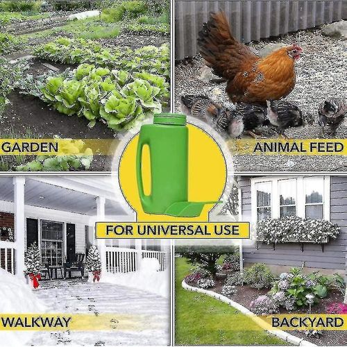 Épandeur de graines et distributeur de sel portatif vert pour pelouse, engrais de jardin et dégivrage hivernal - Facile à utiliser !