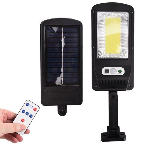 Lampadaire Solaire Cob Avec Détecteur De Mouvement - Installation Facile, Éclairage De Sécurité Extérieur, Fonctionne À L'énergie Solaire Du Crépuscule À L'aube