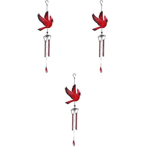 Lot de 3 carillons éoliens en fer à motif d'oiseaux - Décoration à suspendre pour la maison, le jardin et la fenêtre