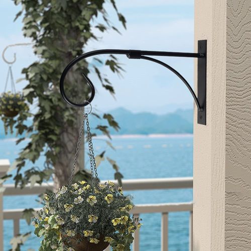 Lot de 2 crochets muraux en fer forgé pour plantes suspendues - Crochets muraux de jardin durables pour lanternes, pots de fleurs et décorations