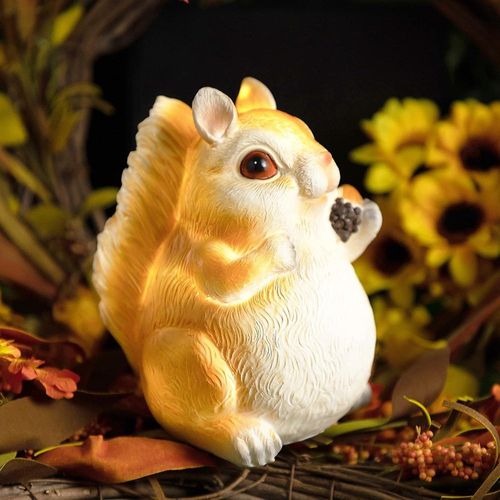 Charmante Statue De Jardin Solaire En Forme De Hamster ¿ Décoration D'extérieur En Résine Avec Lumières Led Pour Pelouse, Terrasse Et Décoration Intérieure