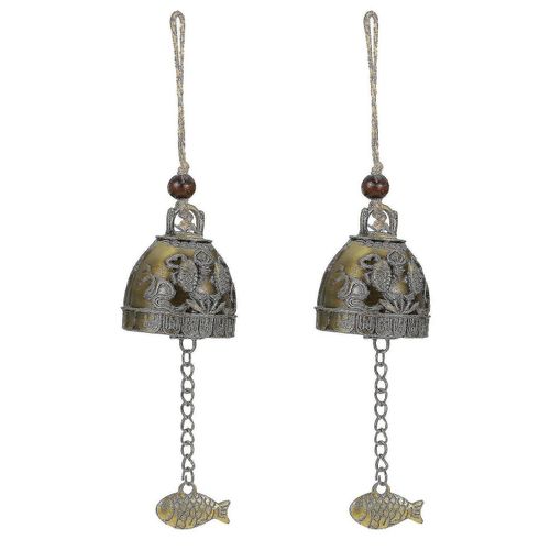 Lot de 2 carillons éoliens Feng Shui vintage en métal ¿ Décoration suspendue en alliage de zinc durable pour la maison et le jardin