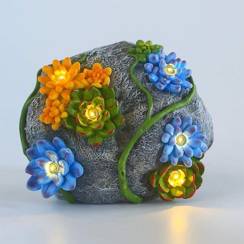 Statue De Jardin À Led À Énergie Solaire ¿ Décoration Extérieure Durable En Polyrésine Avec Finition Peinte À La Main Pour Patios Et Jardins