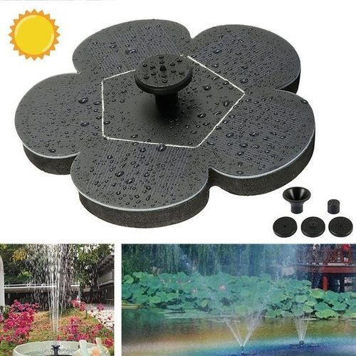 Pompe de fontaine à eau solaire pour bassin de jardin - Kit d'arrosage flottant avec 4 réglages de buses