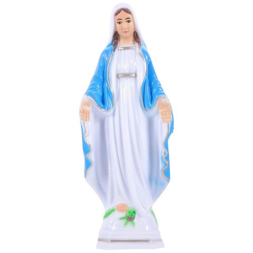Statue de la Vierge Marie durable ¿ Figurine de Madone en plastique bleu ciel pour décoration de maison ou d'église, 18 cm de haut