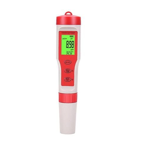 Testeur numérique de qualité de l'eau 4 en 1 : pH, EC, TDS et température pour aquariums, cultures hydroponiques et piscines