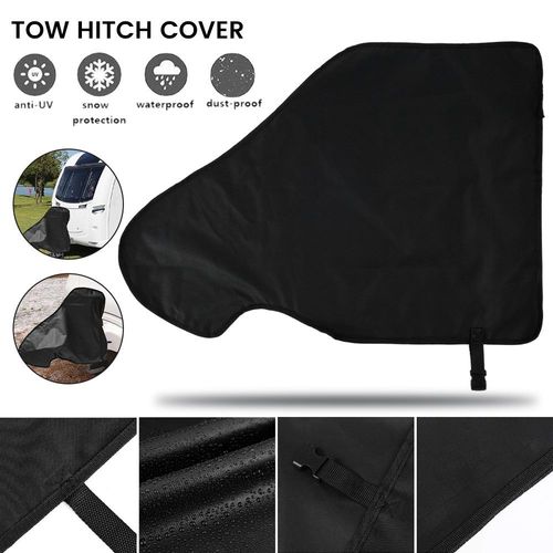 Housse d'attelage de caravane universelle et imperméable ¿ Grand tissu Oxford, installation facile, compatible avec la plupart des remorques, 87 x 62 cm