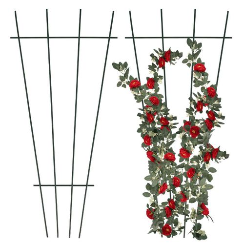 Treillis en fer pour plantes grimpantes, 2 pièces, 40 cm, résistant aux intempéries, idéal pour les légumes et les fleurs en pot.