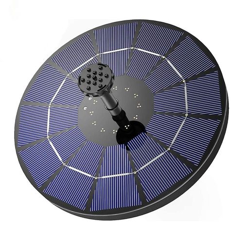 Pompe solaire flottante pour fontaine avec batterie intégrée et 6 buses ¿ Panneau solaire 3,5 W pour bains d'oiseaux et bassins