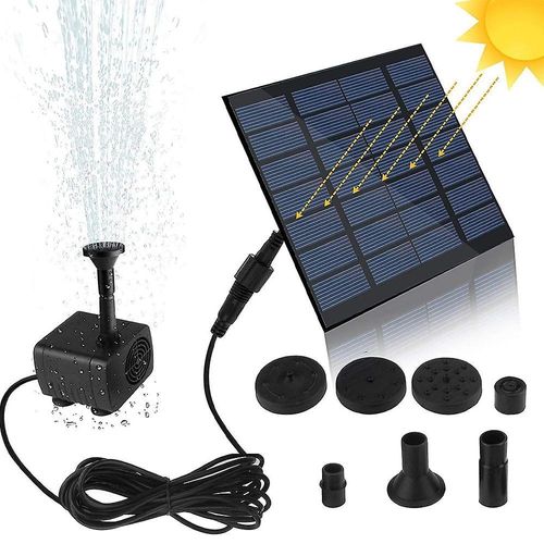 Kit de pompe solaire pour fontaine à eau améliorée pour jardin, étang, bain d'oiseaux ¿ 6 buses, écologique, énergie solaire 1,5 W