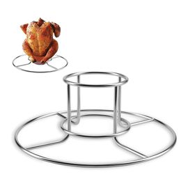 Support à poulet et grille à rôtir en acier inoxydable pour grill et fumoir - Parfait pour le barbecue, la dinde et le canard