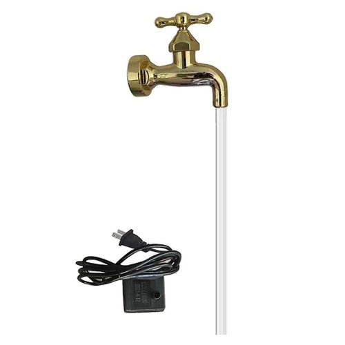 Robinet d'eau flottant invisible pour jardin ¿ Design en métal durable, résistant aux intempéries, couleurs assorties, prise américaine
